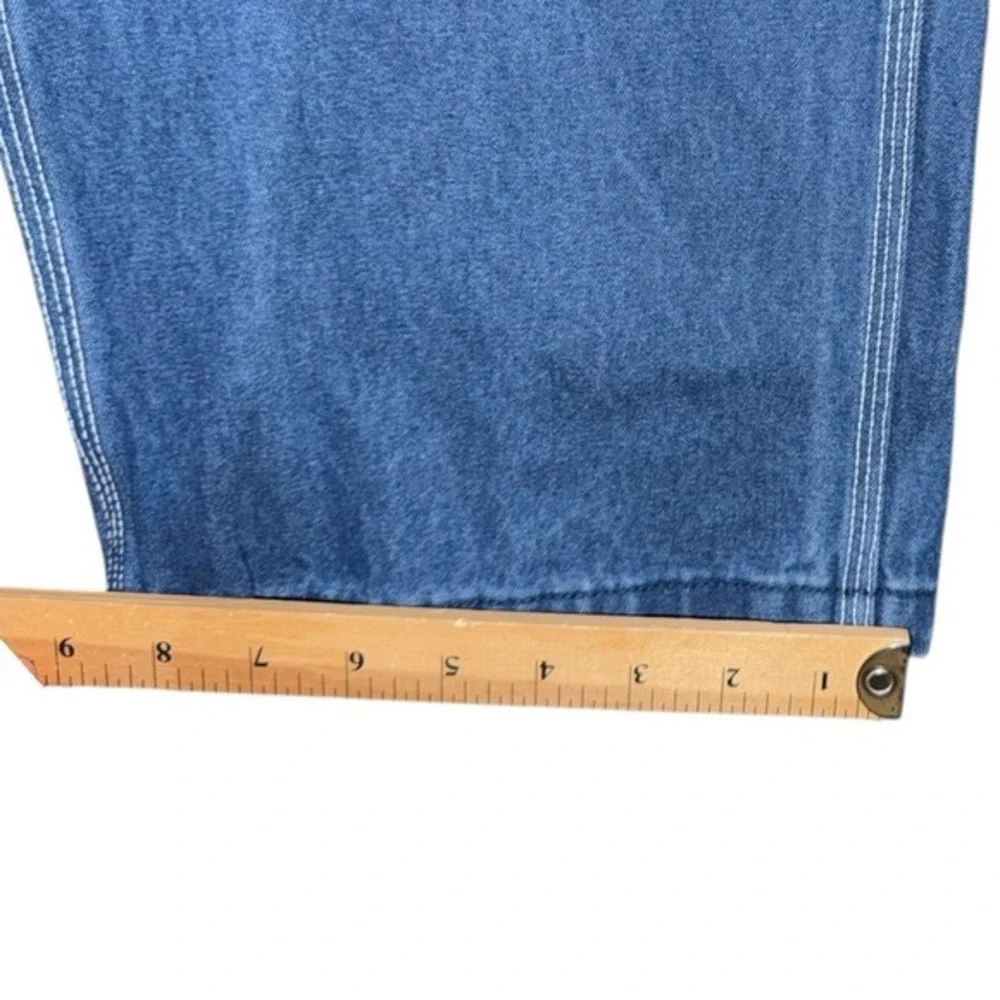 VTG Liberty‎ Distressed medium wash denim bib overalls size 36